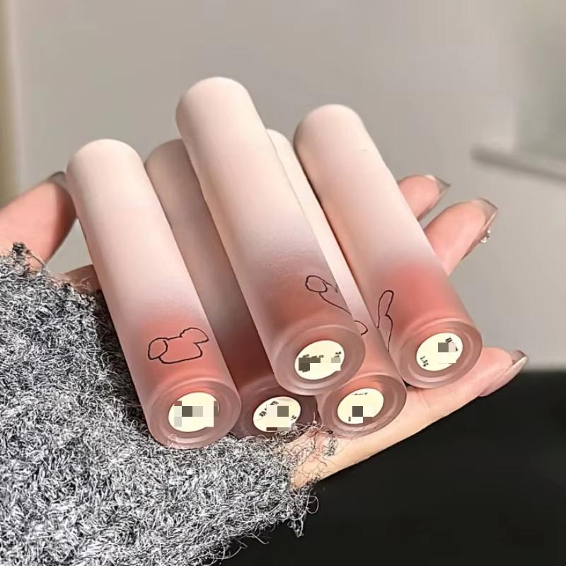 Velvet Matte Lip Mud Lipstick Bears Waterproof Long Lasting Smooth Lip Gloss Women Lips Make Up Korean Cosmetics Chestnuts Brown