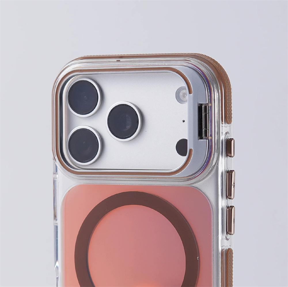 Metal Lens Stand Gradient Color Magnetic Shockproof Case For iPhone 17 Air 16 15 14 Plus 13 12 Pro Max For MagsDrop Bumper Cover