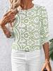 Brown and White Checked Mid-Sleeve Shirt with Ruffle Cuff Detail