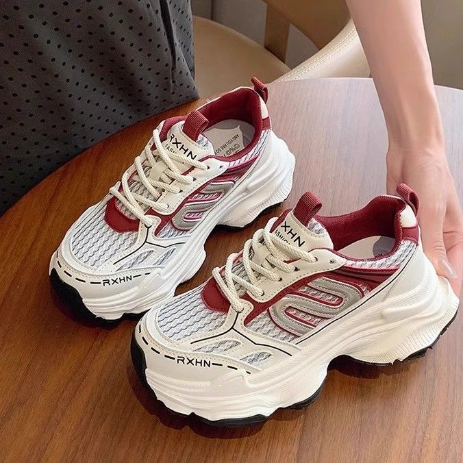 

Туфли отца Чжао Рут женские новые летние дышащие сетчатые студенческие жареные уличные повседневные спортивные туфли 40 красный