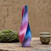 3D Printed Twisted Vase Silk-Like Minimalist Flower Arrangement Holder Nordic Style Decorative Flower Vase for Coffee Table Shelf Office Decor