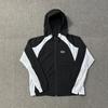 Giacca a vento con cappuccio da uomo con nastro riflettente, giacca softshell casual sportiva, autunno