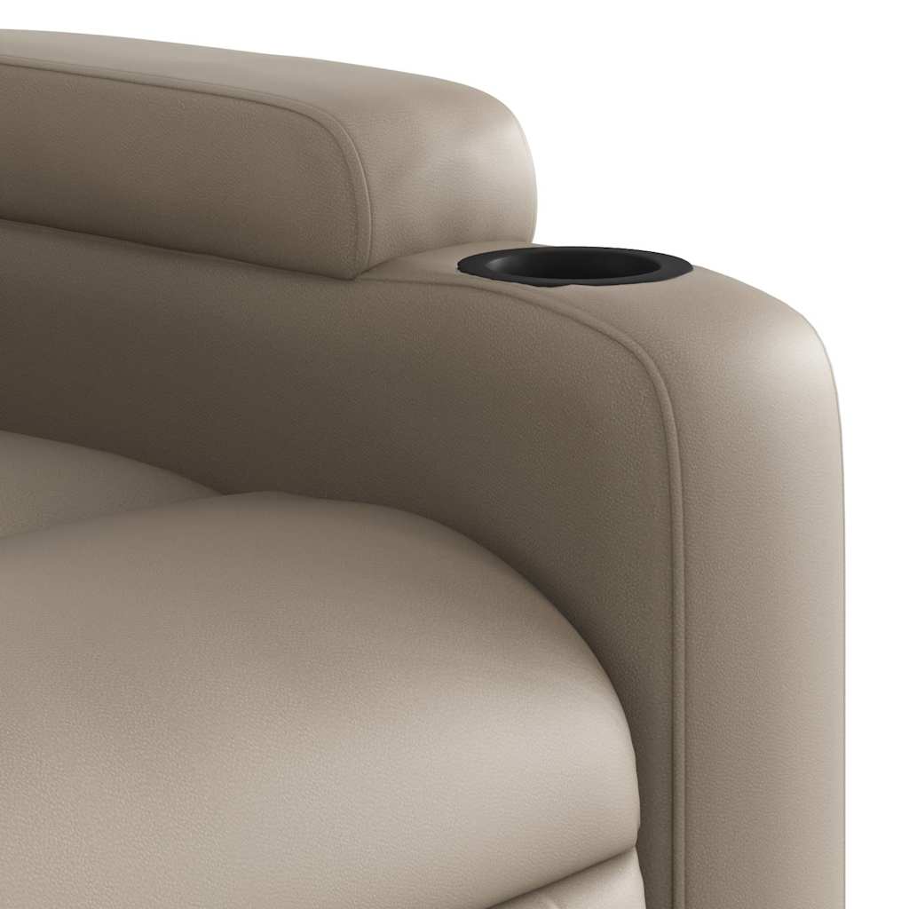 Recliner with Lift Function Cappuccino Faux Leather