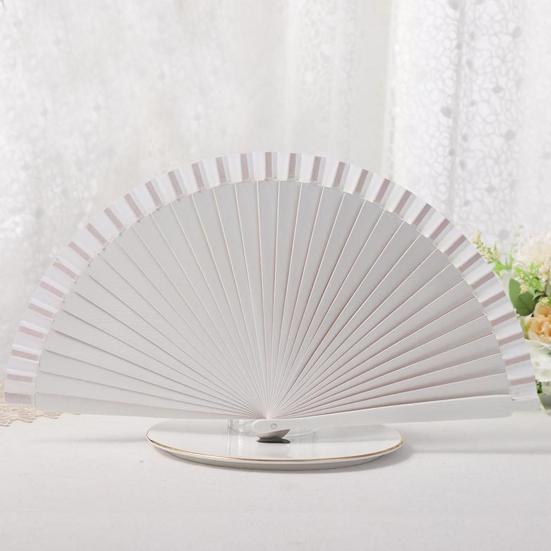 Wooden Folding Fan Solid Color Chinese Japanese Style Hand Fan Portable Wedding Dance Party Decorative Handheld Fan