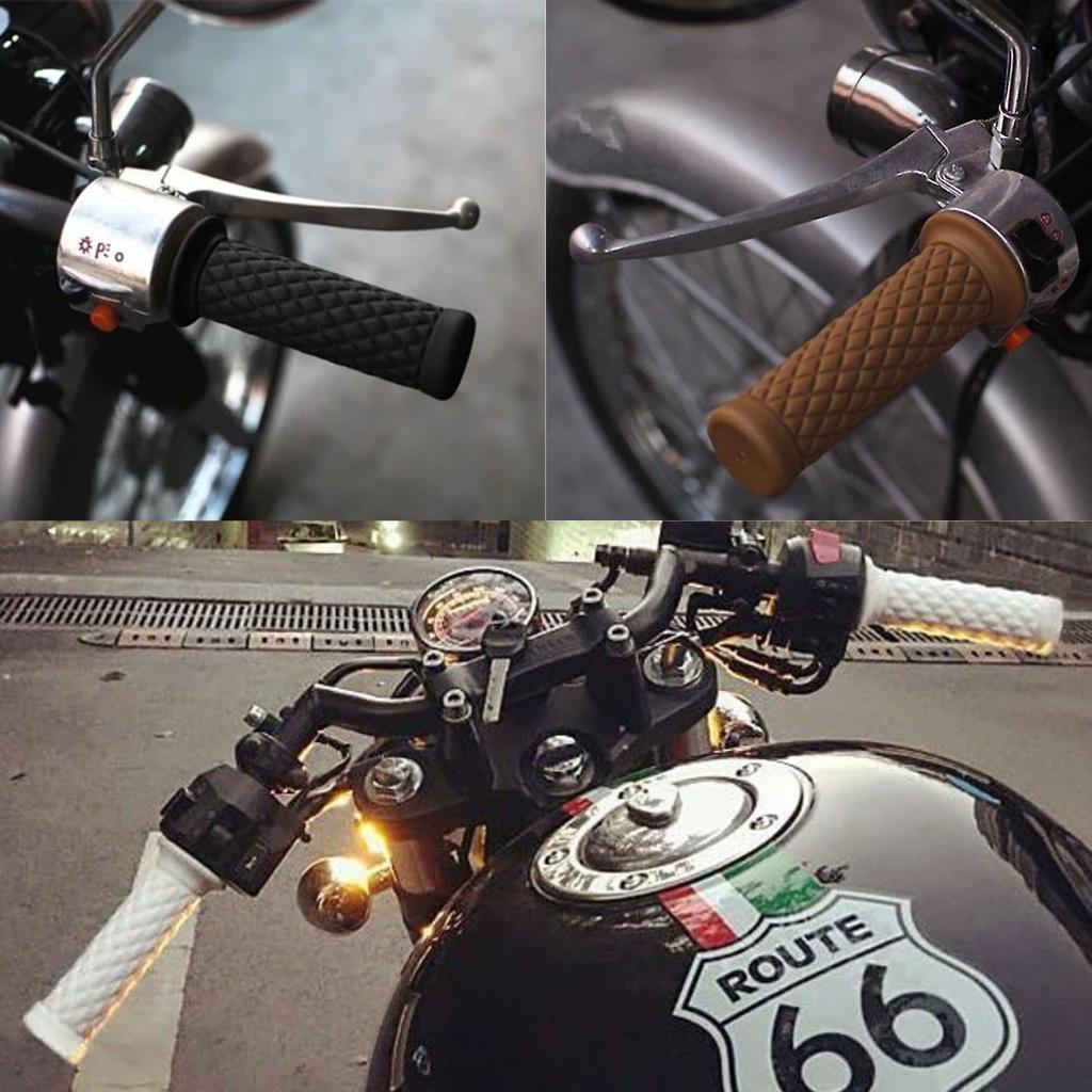 MSMint Rukojeť Gripy 22,2mm Diamantový Vzor Motocykl Univerzální Grip Levý