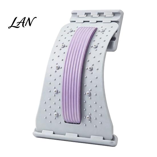Deep Tissue Lumbar Massager Back Stretcher for Lower Pain Relief, 4-Level Adjustable Support Relief Board, Ergonomic Cracker Stretching Device B серый