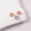 18K Gold Plated Zircon Inlaid Large Hole Spacer Beads, Colorfast Multi-color Pendant for Handmade Jewelry