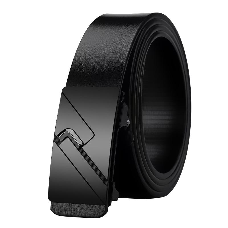 Belt Men'S Business Automatic Buckle Cowhide Belt Middle-Aged And Young Men'S Belt
