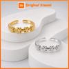 Skyrim Delicate Zircon Flower Ring Stainless Steel Gold Color Adjustable Open Finger Rings For Women Wedding Jewelry Gift