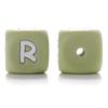 10Pcs 12mm Sage Silicone Alphabet Letter Beads 26 English Letter Baby Name Beads Teething Pacifier Chain Silicone Baby Teether