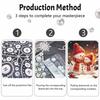 Snowman Pair Pearl Bead Painting Kit Winter Holiday Festive Decor 3D Canvas Art Craft Set for Wall Home Aesthetic Room Decoration Gift