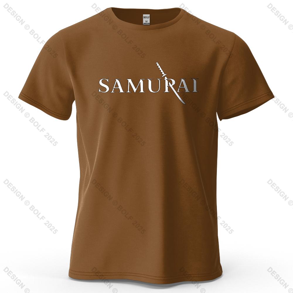 Samurai Sword Sharp Printed Men's T-Shirt 100% Cotton Oversized Martial Arts Fashion Graphic Tees for Women Tops Tees Streetwear