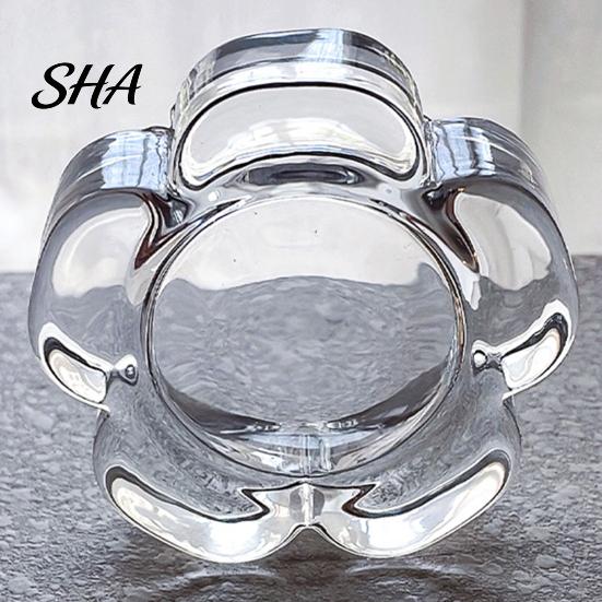 Bedroom Candle Holder Glass Flower Tealight Holder, Plum Blossom Heat Resistant for Home Party Decor, Wedding Table Centerpiece