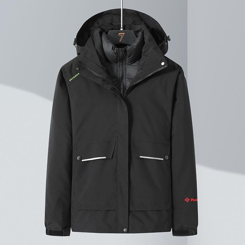 Winter Cotton-lined Jacket, Windproof and Waterproof Three-in-one Two-piece Ski Suit for Women, Outdoor Clothing