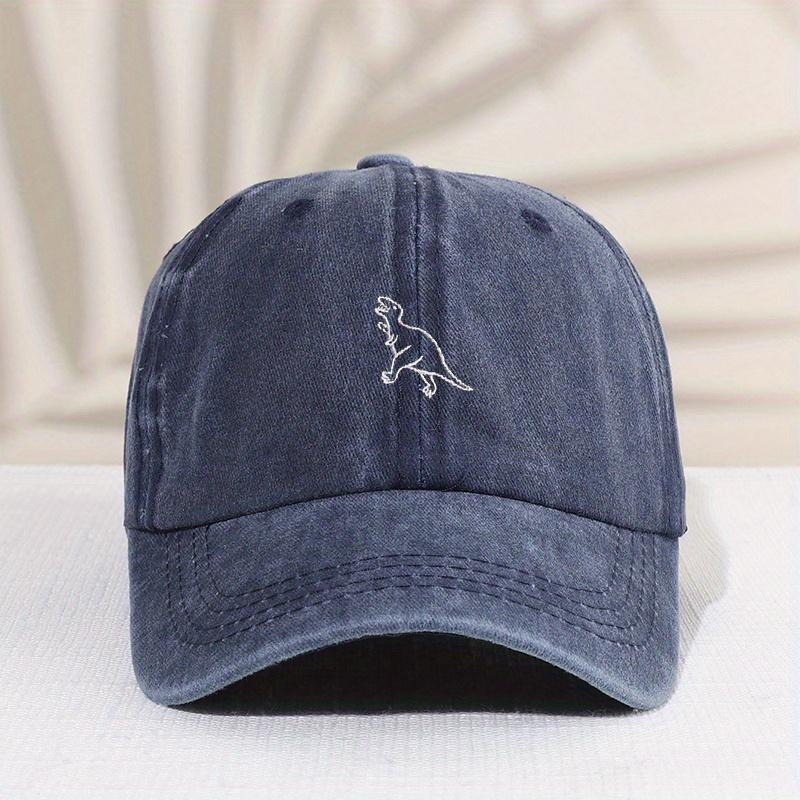 1pc Childrens Washed Retro Dinosaur Embroidery Baseball Cap Sunscreen Sunshade Fashion Allmatch Duck Tongue Hat