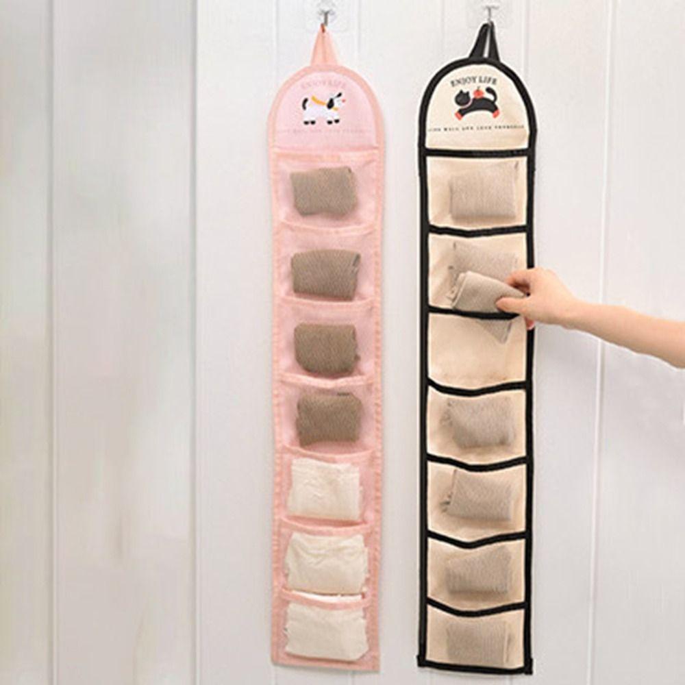 Wall Mounted Underwear Storage Hanging Bag Foldable Mesh Storage Bag Wardrobe