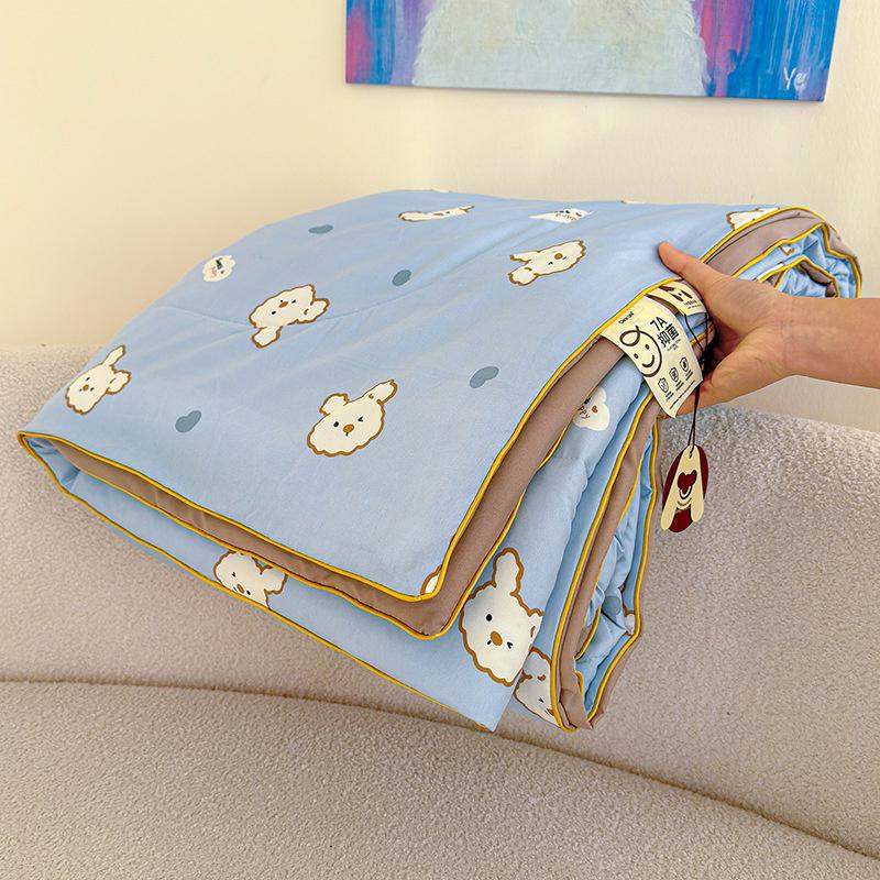 

Summer Quilt 2026 Skin-Friendly Washed Double Layer Gauze Air Conditioner Quilt Bedding King Size Cozy Washed Cotton Summer Quilt Bedroom Dormitory 150x200cm