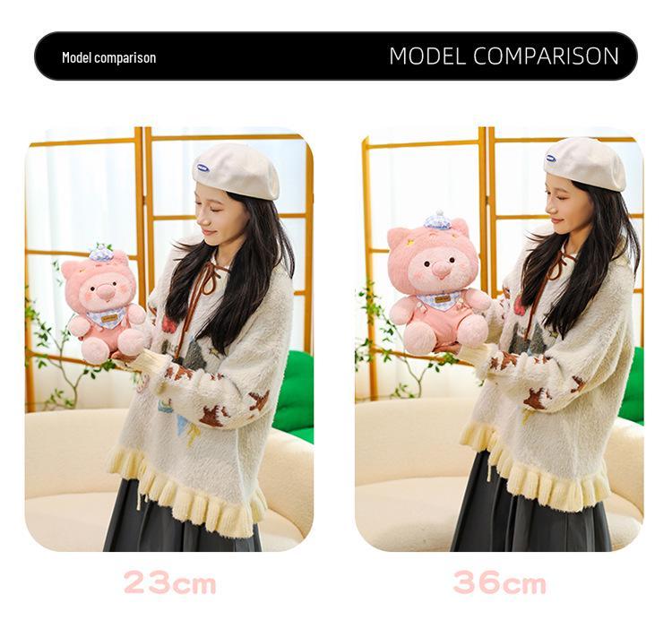 Adjustable Strap Pink Pig Plush Toy - Cartoon Figure for Boys & Girls Birthday Gift
