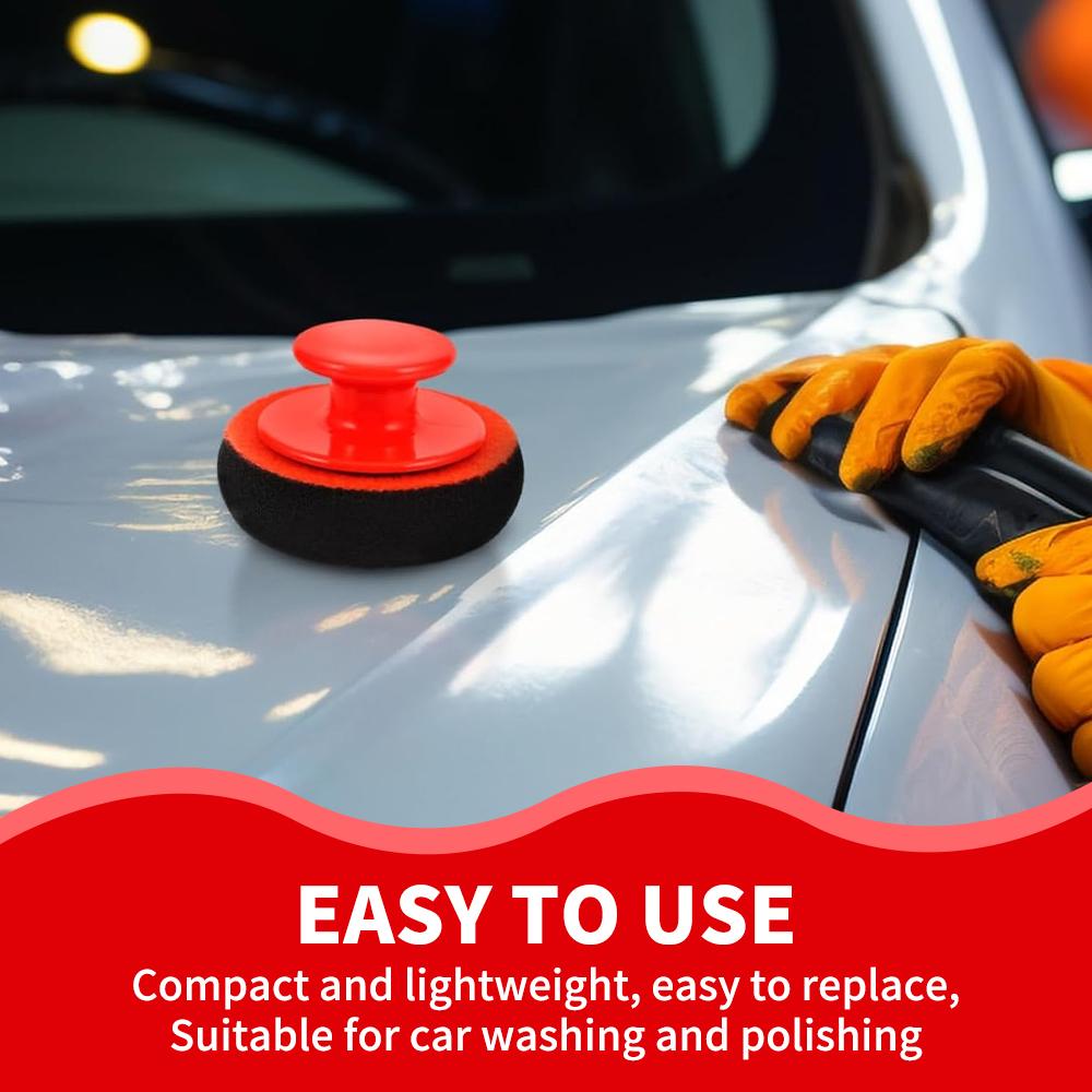 Car Polishing Waxing Sponge Brush Wheel Tire Paint Cleaning Applicator Pad Soft Foam Round Shaped Truck Motor Auto Detail Tool