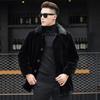 Autumn and Winter Imitation Mink Coat Medium and Long Men's Lapel Button Imitation Mink Coat Imitation Mink Fur Top