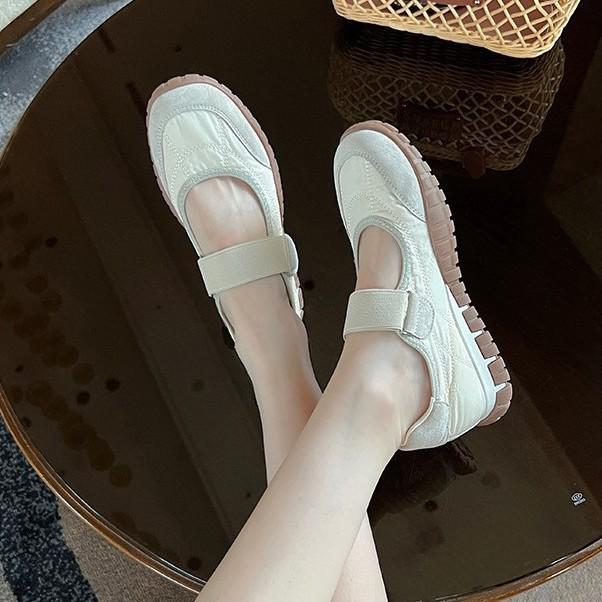 Sheepskin Mary Jane runaway breathable Velcro ballet Mary Jane single shoes women's 2025 summer new sandals outer wear