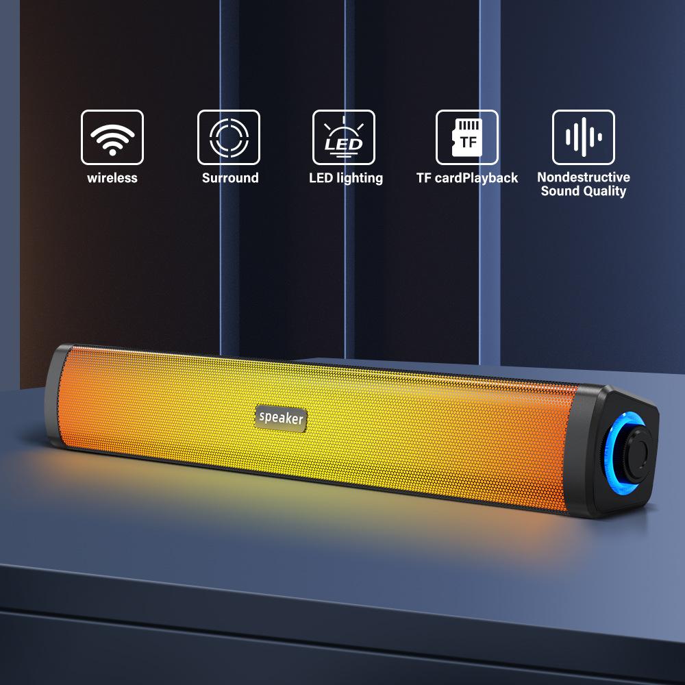E-1411 Desktop Bluetooth Speaker Subwoofer Computer Long Speaker for Office Leisure Entertainment Suitable Wireless Sound System