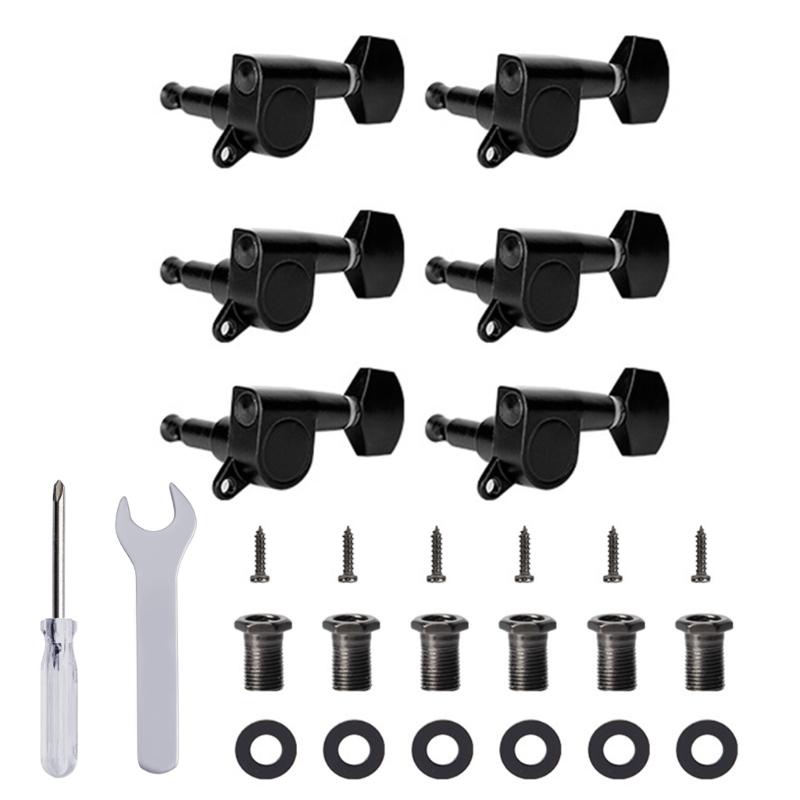 6Pcs 6 Inline Sealed Guitar Tunings Pegs Machine Head String Tuners Tunings Key Replacement Acoustics Guitar Tuner