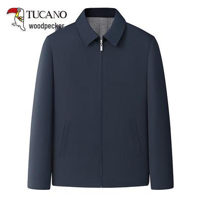 Men's Mid-Aged Plus Size Spring Autumn Lapel Jacket