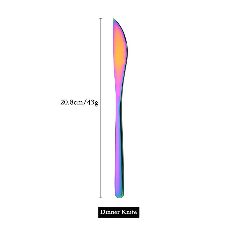 304 Stainless Steel Dinner Knife Cutlery Set 1Pcs Sharp Steak Knife Western Gold Knife Restaurant Table Knife Dinnerware Set