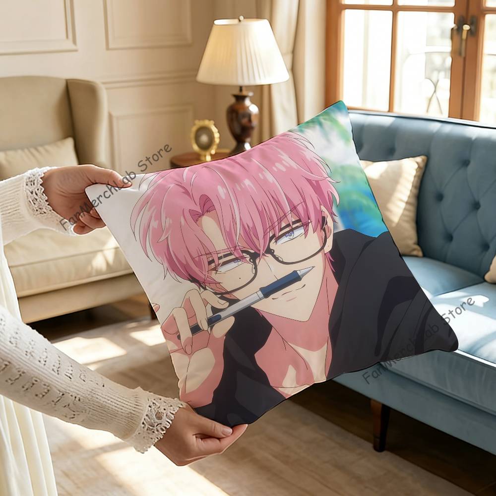 

TTamon Anime Fukuhara Pillow Covers Cartoon Sofa Decorative Home Doublesided Printing Short Plush Cute Cushion Cover 30x30cm