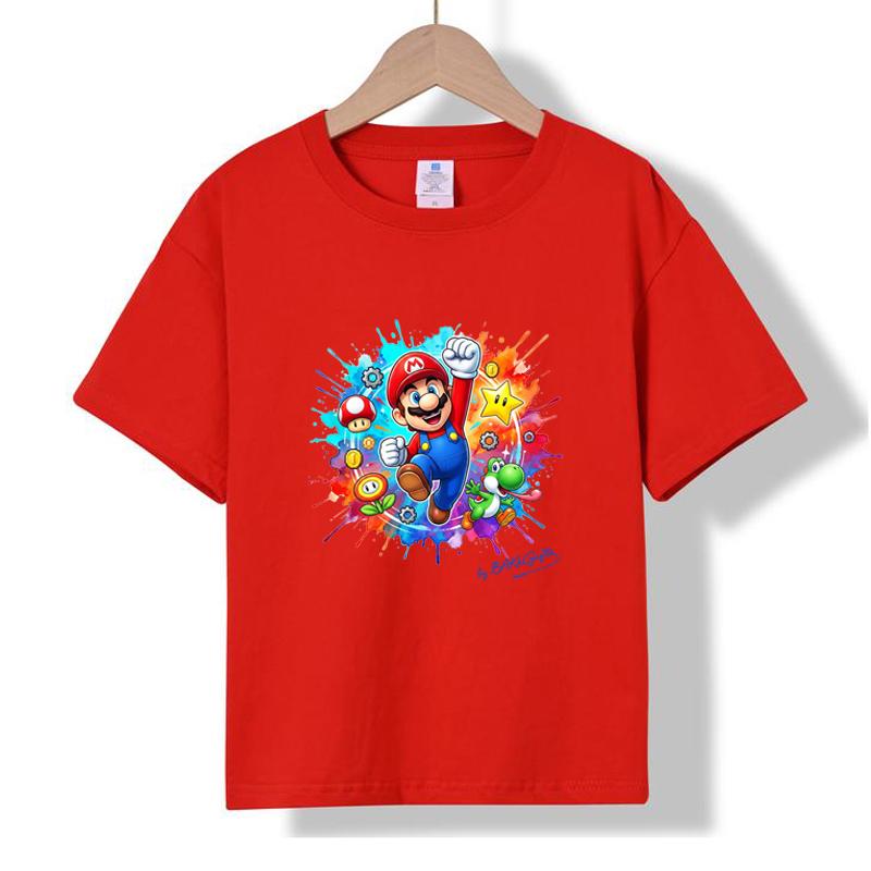 MC-17 MINISO 2026 Summer New Printed Cotton Round Neck T-shirt for Children Aged 1-16, Boys and Girls