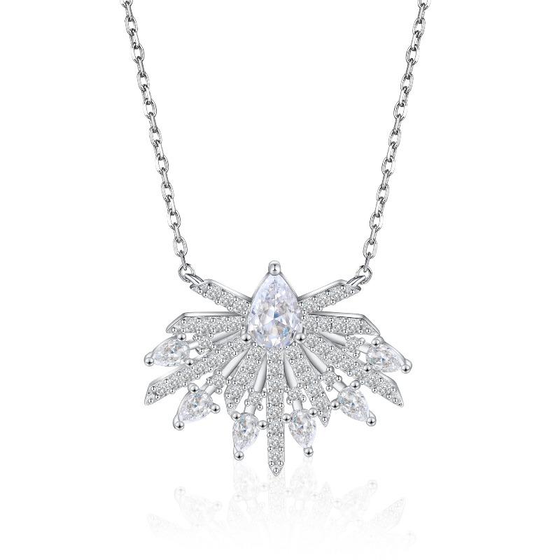 Jewelry S925 sterling silver zircon necklace high-end sense European and American fashion collarbone chain women's big-name silver jewelry