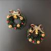 Christmas Decoration~Cute New Ins Style Indoor Magnetic Miniature Simulation Christmas Wreath Christmas Refrigerator Sticker