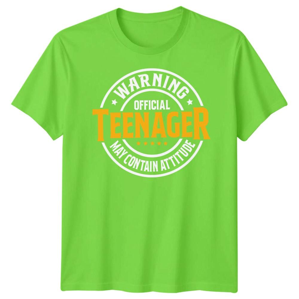 Official Teenager Warning May Contain Attitude Teen Unisex Graphic Tee Unisexs Top