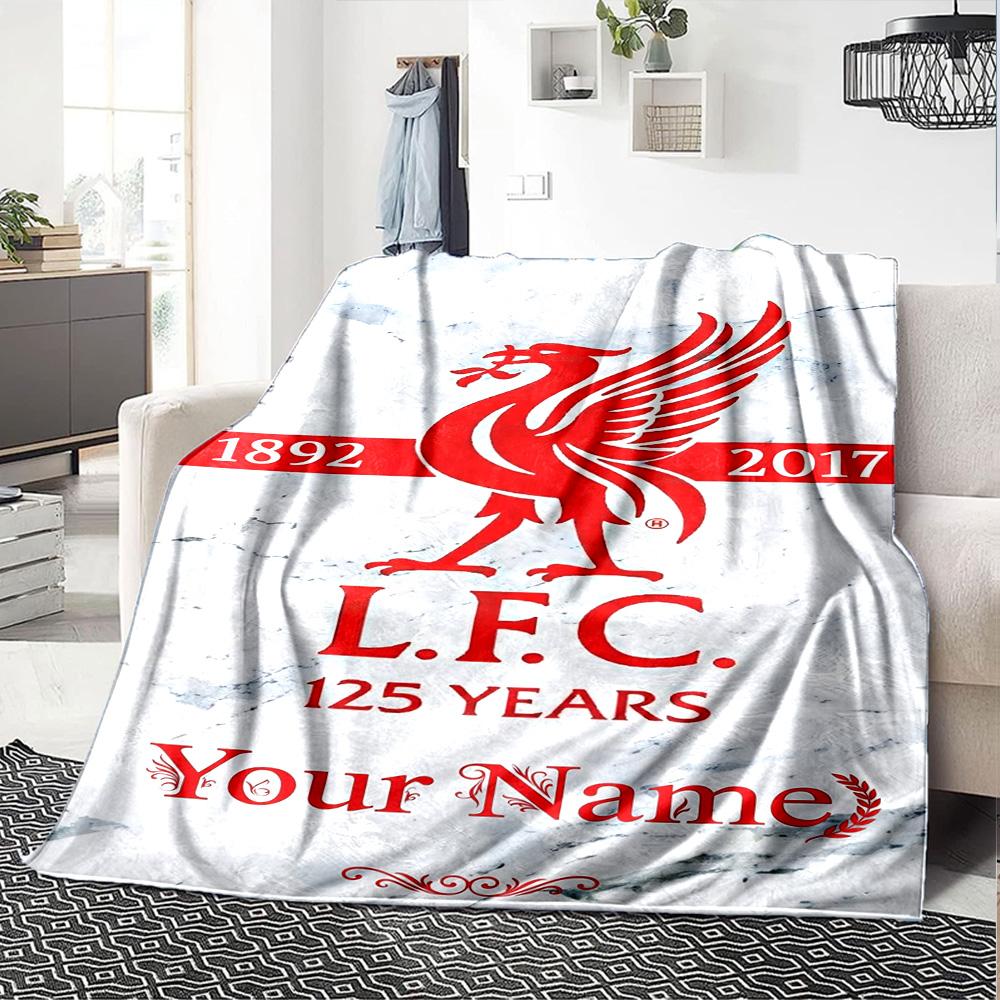 Liverpool Personalized Name Blanket Gift Personalized Blanket Durable Comfort Throw For Picnics Livingroom Living Room Sofa All-Season Use