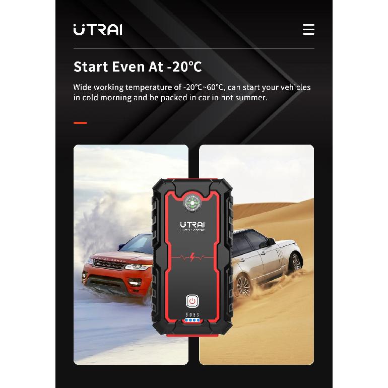 UTRAI Power Bank 2000A Jump Starter Portable Charger Car Booster 12V Auto Starting Device Emergency Car Battery Starter