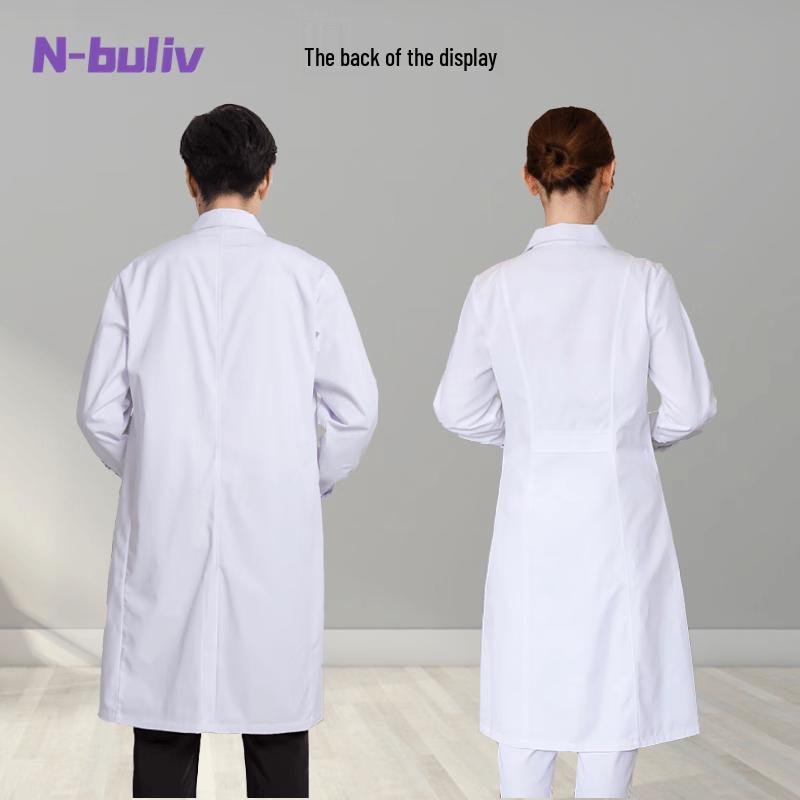 Men s Long Sleeve Lab Coat with Elastic Cuffs