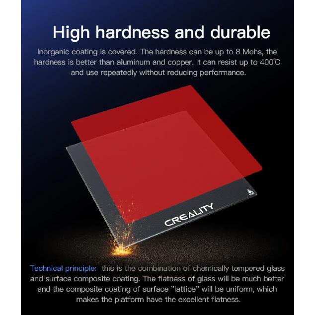 Creality Ender 3 Glass Bed Upgraded 3D Printer Tempered Glass Plate Build Surface 235x235x4mm for Ender 3/Ender 3 Pro/Ender 3 V2