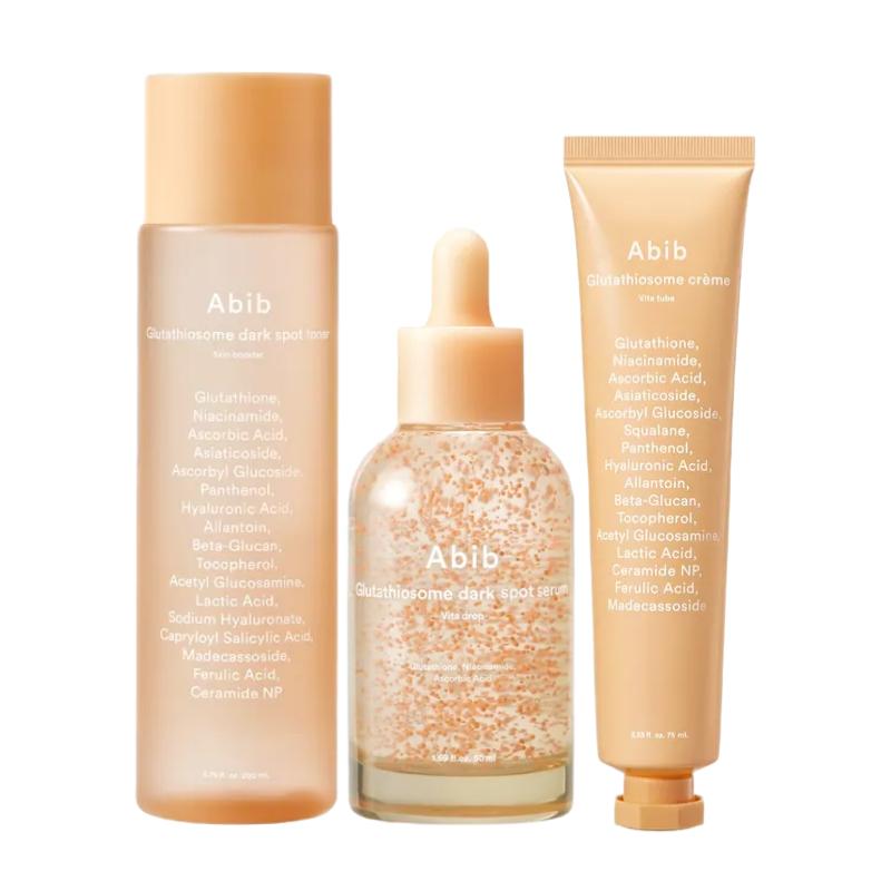 Abib Glutathiosome 3-Step Set (Skin Booster 200ml + Serum Vita Drop 50ml + Vita Tube 75ml) Brightening & Tone Care