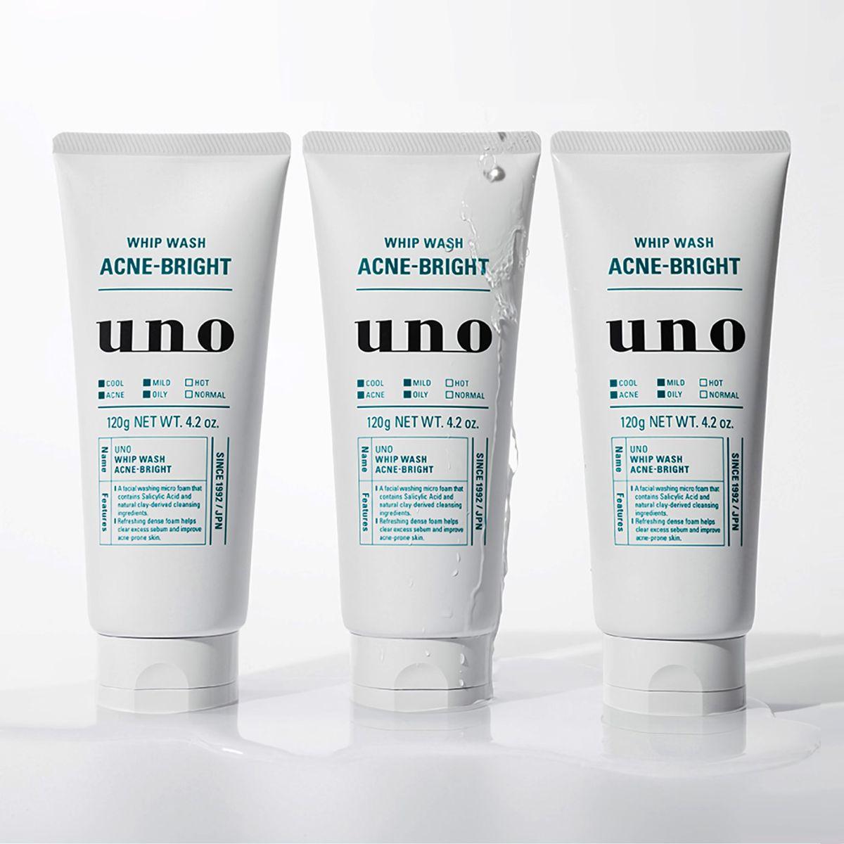 Uno Whip Wash Acne Bright 130g 3 packs