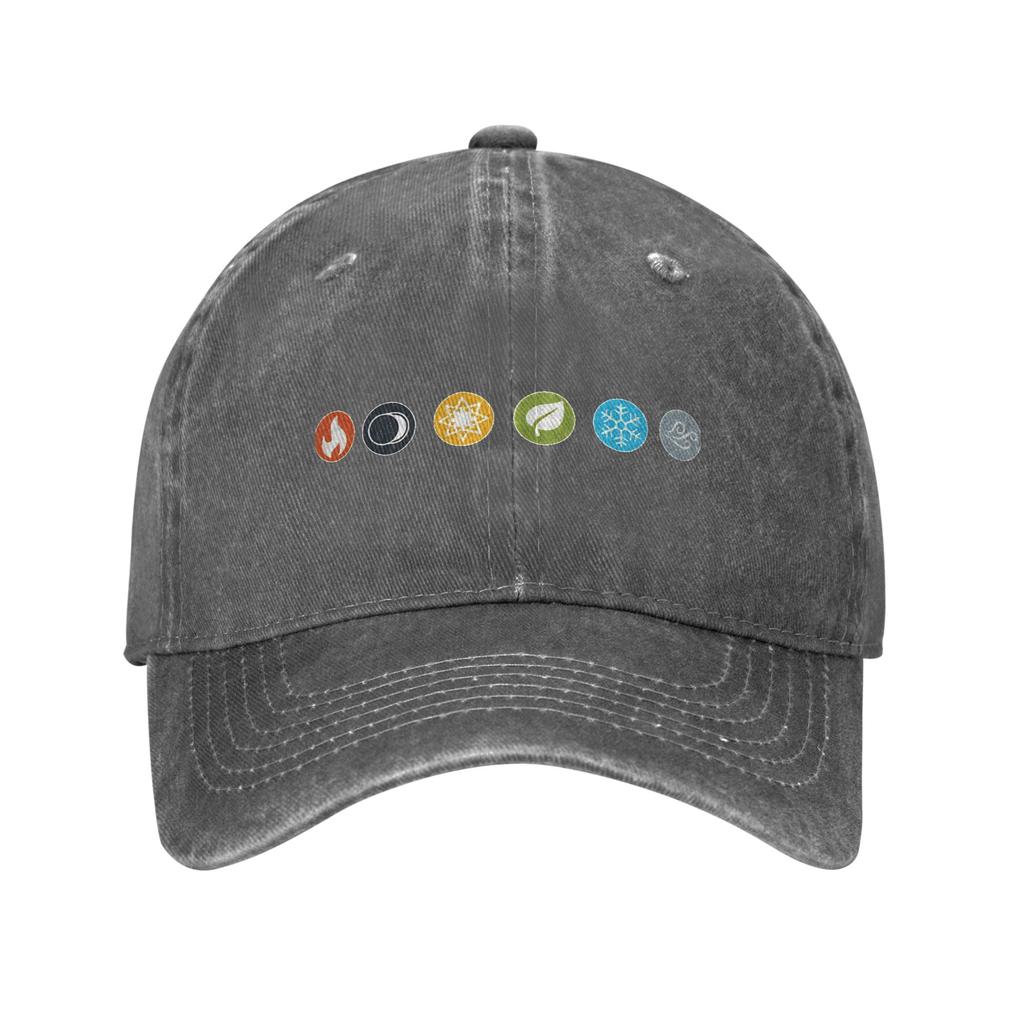 Washed Baseball Cap Gloomhaven EleUnisext Symbols Board Game Summer Trucker Hat Unisex  Street Style Outdoor Gym Sun Snapback Cap
