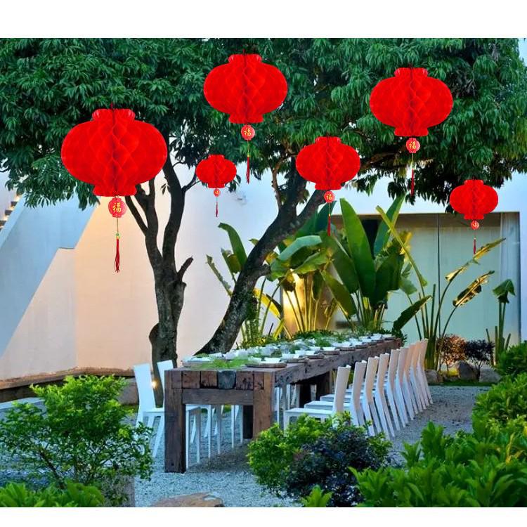 Thickened Red Plastic Paper Lantern String for Chinese New Year and Spring Festival Decoration