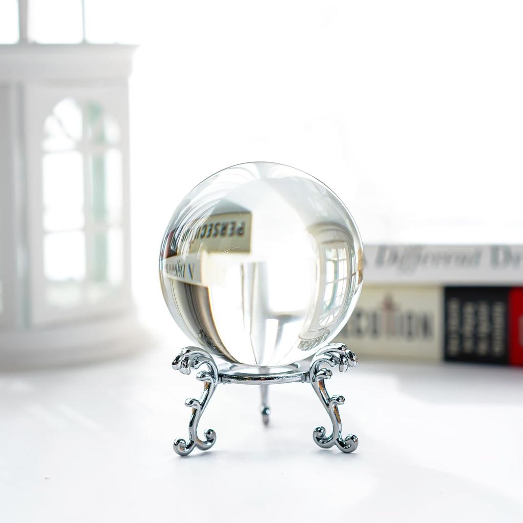 60mm Clear Crystal Ball with Stand Handcrafted Photography Prop for Magical Shots Elegant Home & Party Decor Gift for Women