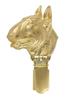 Bull Terrier, Bully – Brooch with a clip, gold-plated holder for a race number | Art-Dog
