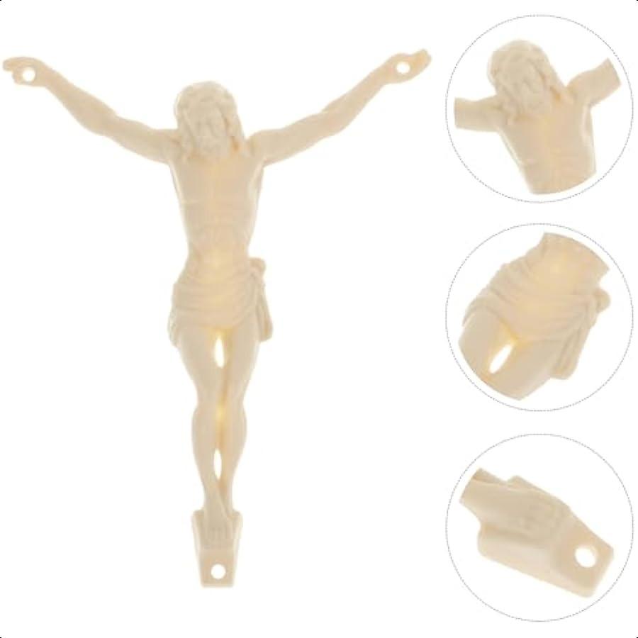 Yardwe Plastic Jesus Sculpture Wall Cross Decoration Jesus Statue Decoration Manual DIY Accessories