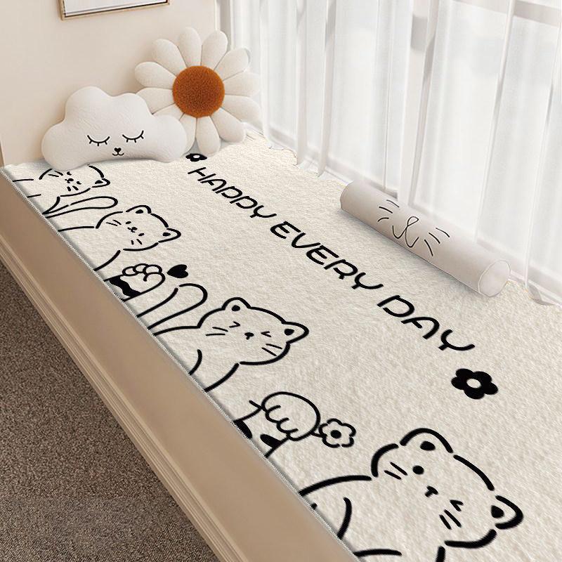 Customizable Luxury Balcony & Bay Window Mat 2025 - Thickened, Fixed, Cartoon Design, Master Bedroom Use