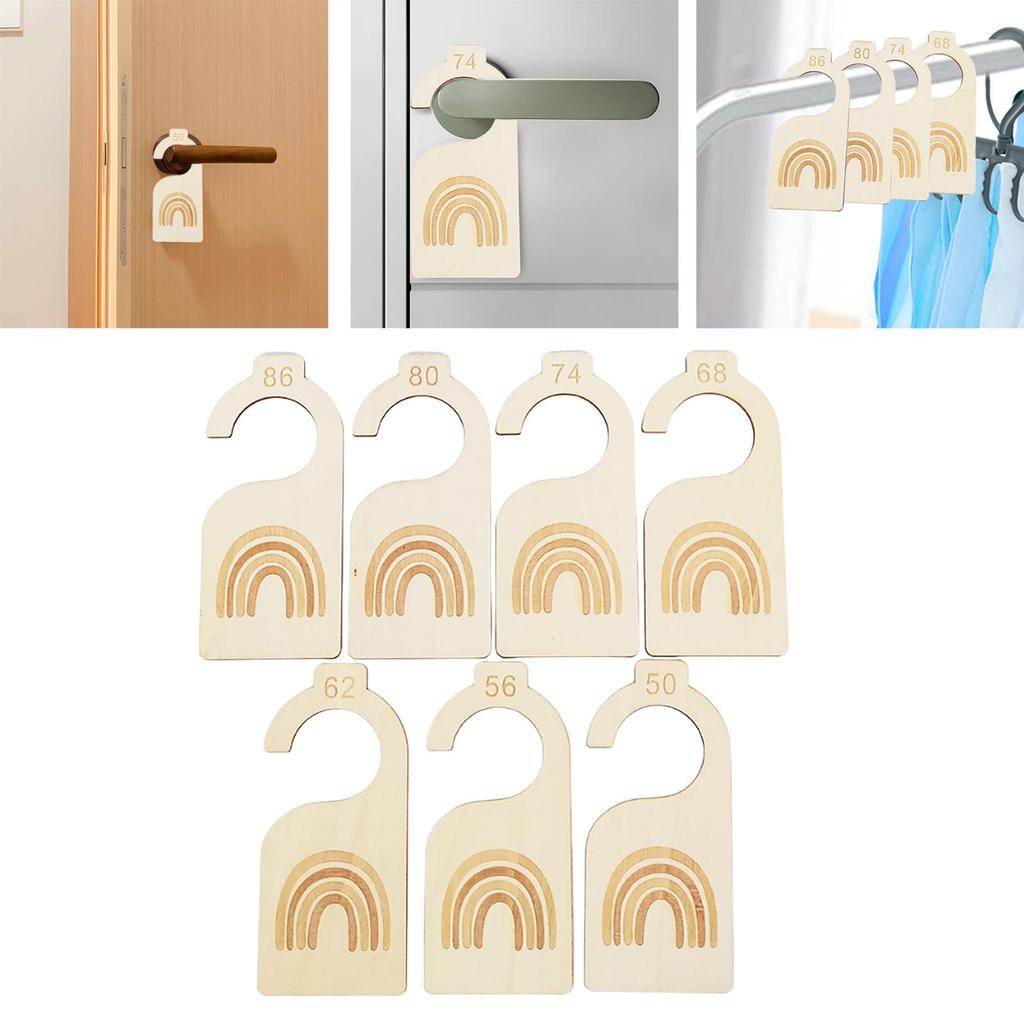 7x Nursery Hanger Organizers Nursery Closet Organizers Wood Newborn Wardrobe Divider for Closet Room Bedroom Birthday Nursery