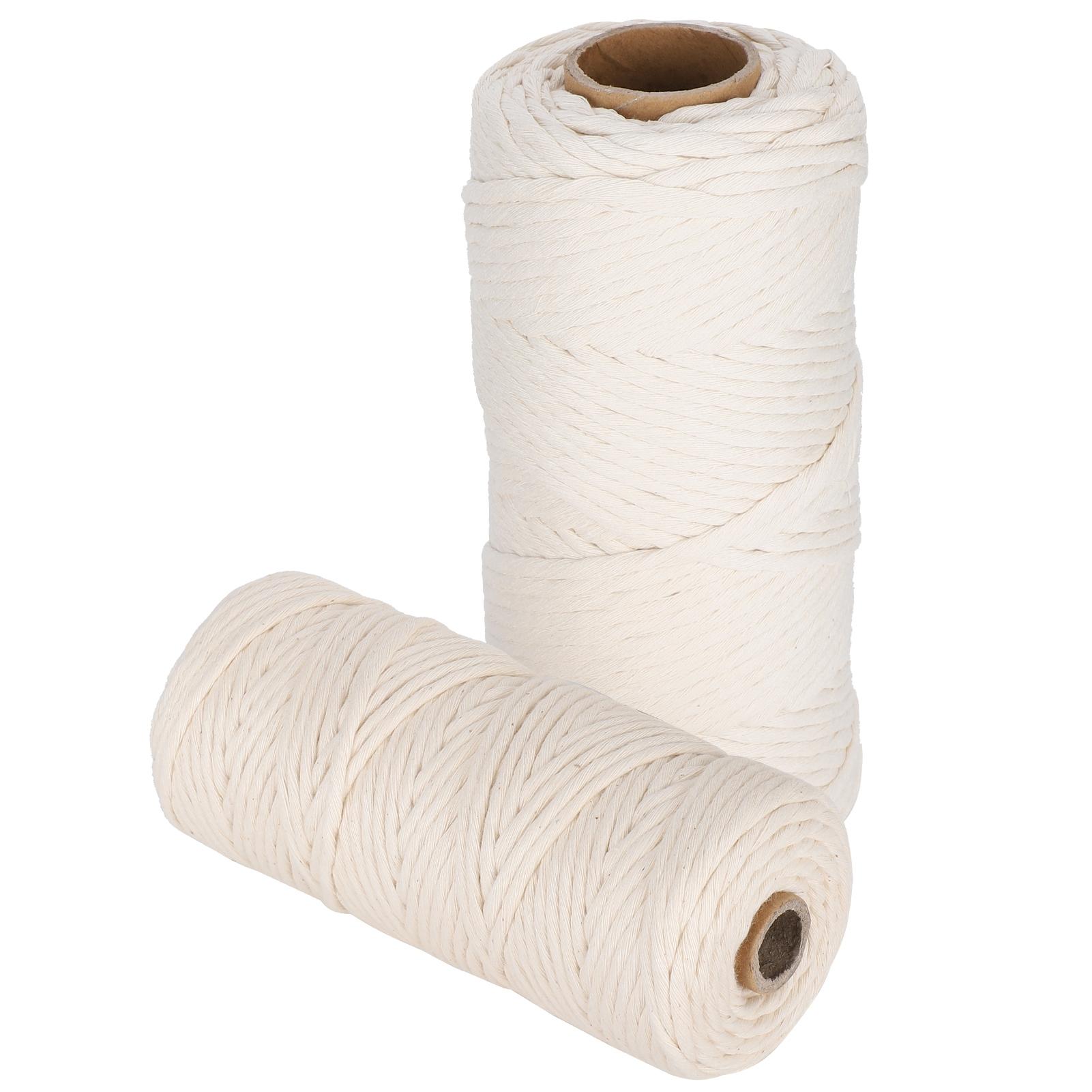 

2 шт. 100 м шнур макраме хлопковая веревка одинарная скрученная нить пряжа для рукоделия из хлопка для DIY