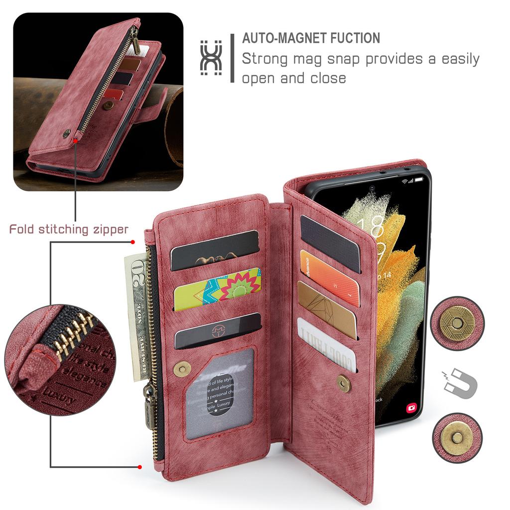 Suitable for Samsung S21Ultra phone case, A52 phone leather case, Note20 retro wallet leather case, S20FE