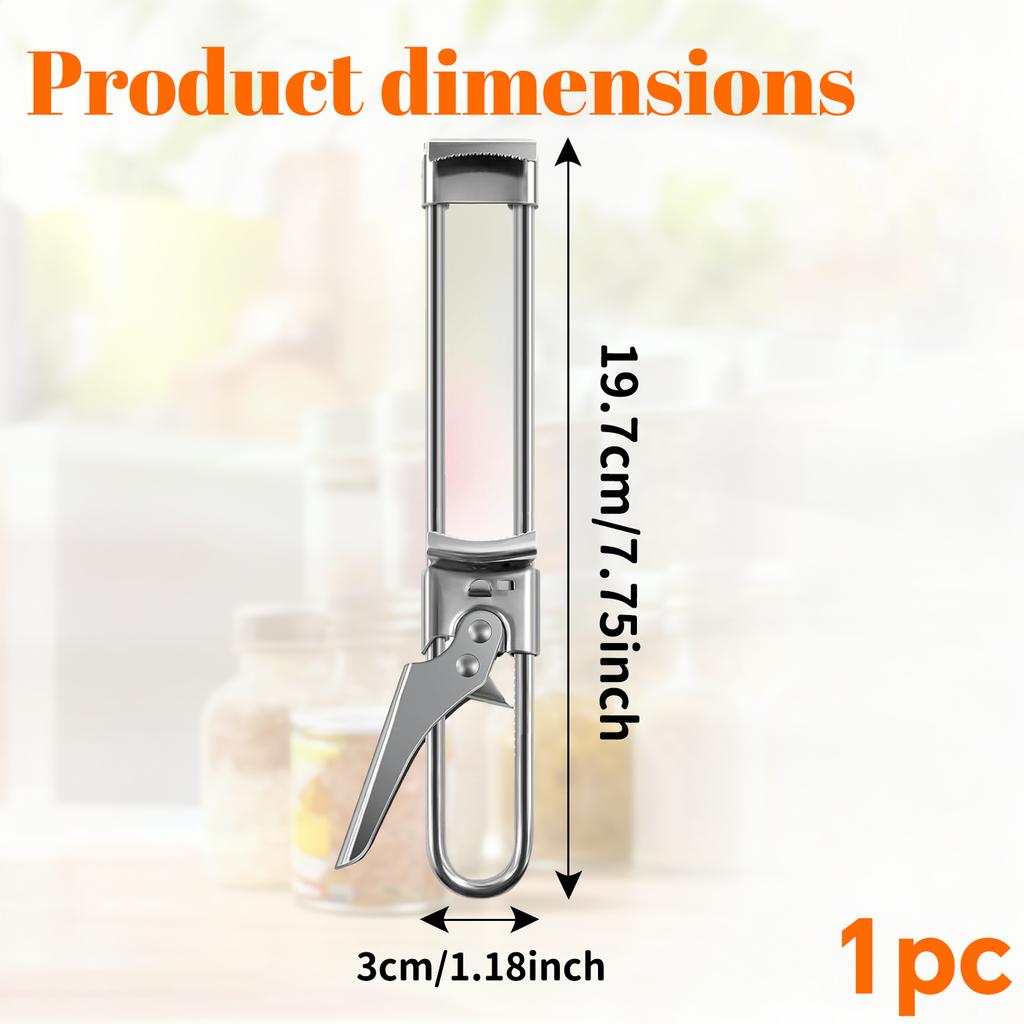1pc New Non-slip Stainless Steel Can Opener Adjustable Bottle Opener Adjustable Multifunctional Stainless Steel Can Opener